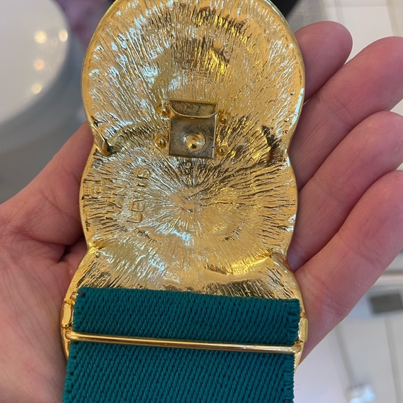 Vintage 80s Green and Gold Tone Belt - Picture 6 of 6